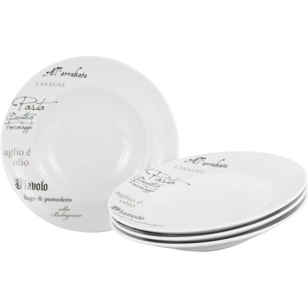 4x CreaTable Set assiettes à pâtes 27 cm 4 pièces Europa Gustoso; 45 cl, 27x5 cm (ØxH); blanc; rond(e); 4 pièce(s) / Lot