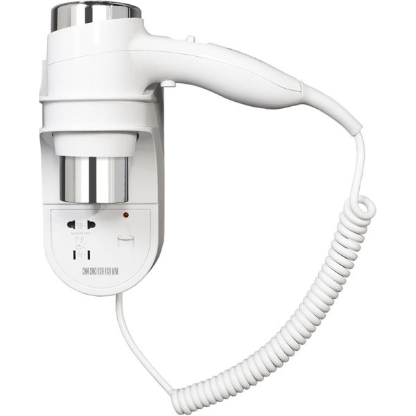 CORBY Sèche-cheveux mural Kendal 1600W avec prise; 26x15.5x8 cm (lxHxP); blanc