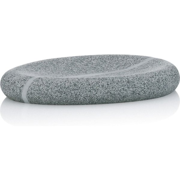 kela Porte-savon Talus, polyrésine; 8.5x2x14 cm (lxHxP); gris; ovale