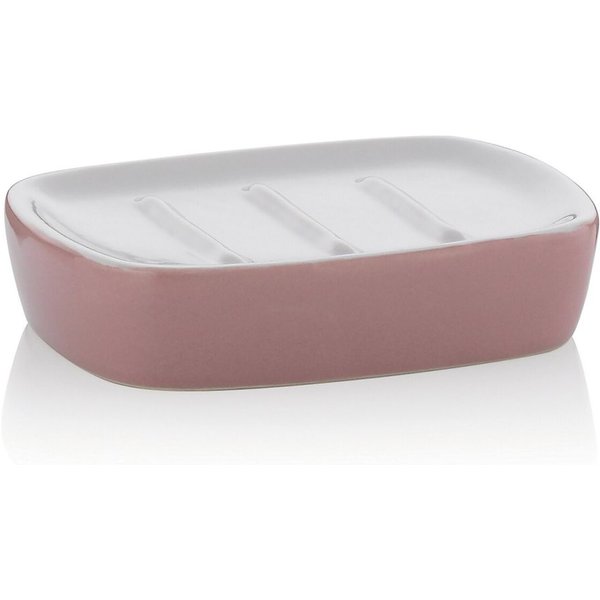 Porte-savon Lindano en céramique kela; 8.5x2.5 cm (lxH); rose; ovale