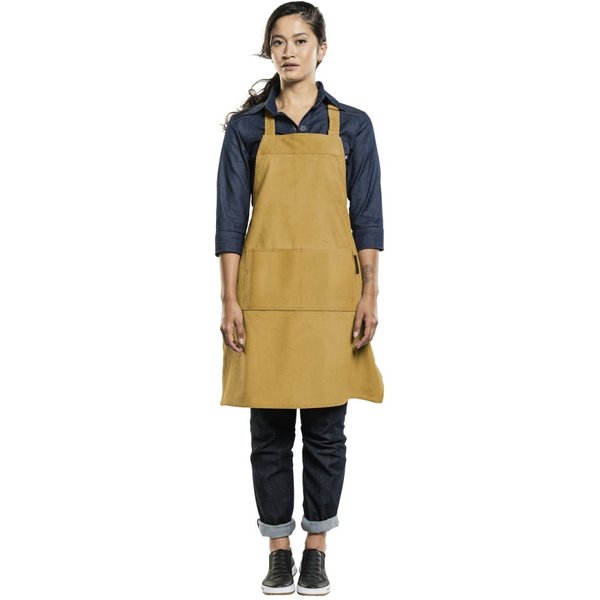 Chaud Devant Tablier à bavette Base Yellow Velvet l70-L85 cm; 85x70 cm (Lxl); jaune moutarde