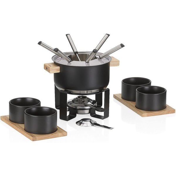 kela Service à fondue Gunten 16 pièces; 1.6 l, 19x20 cm (HxØ); noir