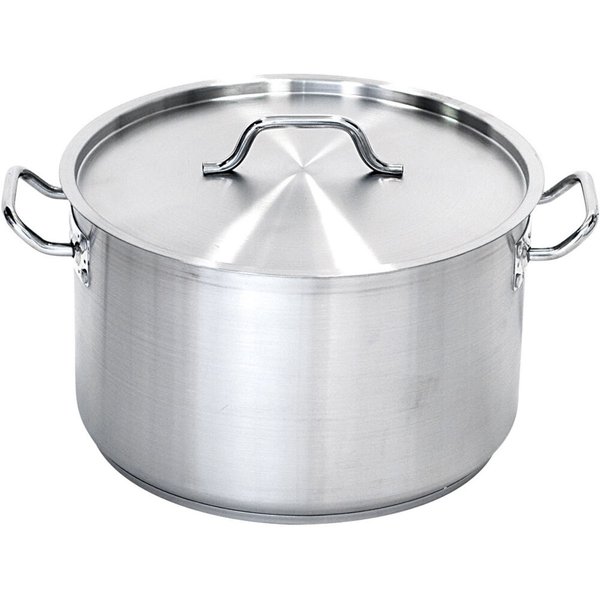 Stalgast Pentola per zuppa in acciaio inox , forma medio-alta, con coperchio; 7.2 l, 24x16 cm (ØxH); argento