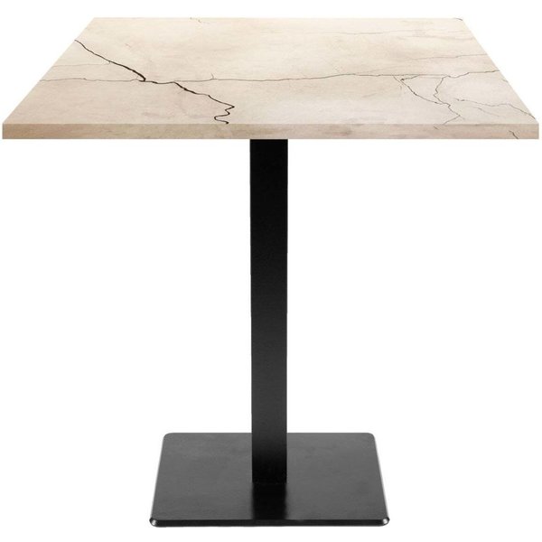 Tavolo Milan quadrato - laminato pietra & legno RestooTab; 70x70x75 cm (LxLxH); Piano tavolo bianco lana/marmorizzato, struttura nero; quadrata