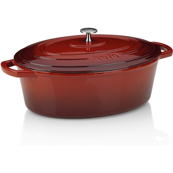 kela Cocotte Calido en fonte; 6 l, 33x26x12 cm (LxlxH); rouge; ovale