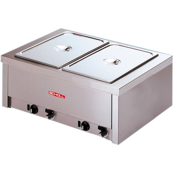 Bain-marie de table GN 2/1 Scholl; 80x31.5x60 cm (lxHxP); argenté