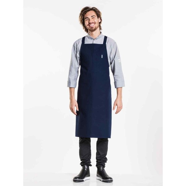 Chaud Devant Tablier à bavette Nordic Cross Blue l75 - l100 cm; 100x75 cm (Lxl); bleu foncé