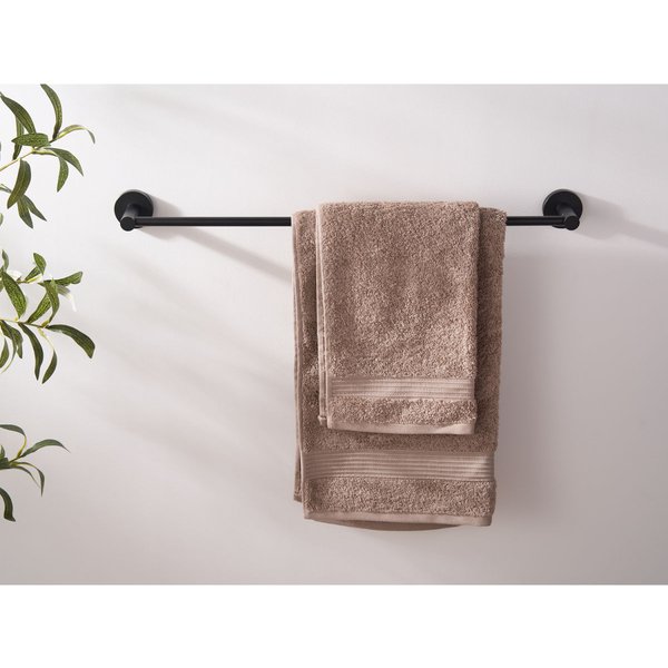 Porta asciugamani da bagno per hotel da parete Harrogate in acciaio lucidato CORBY; 7x60.3x5 cm (LxLxH); nero