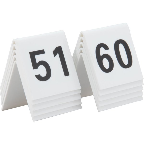 Set di 10 cavalletti da tavolo numerati 51-60 Securit; 5x5 cm (LxH); bianco