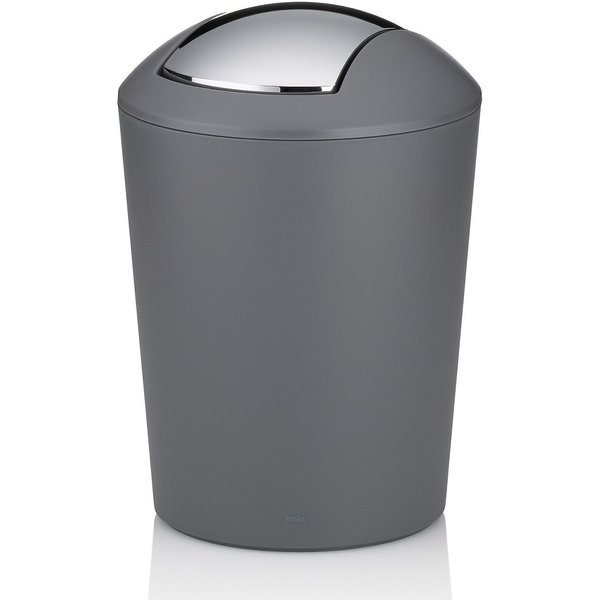 kela Pattumiera con coperchio a ribalta Marta in plastica; 1700 ml, 15x21 cm (ØxH); grigio