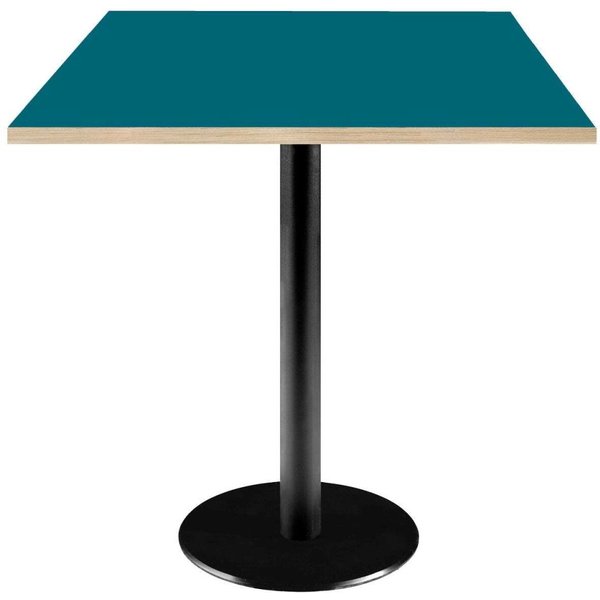Tavolo Rome quadrato - laminato tinta unita RestooTab; 70x70x75 cm (LxLxH); Piano tavolo blu, struttura nero; quadrata