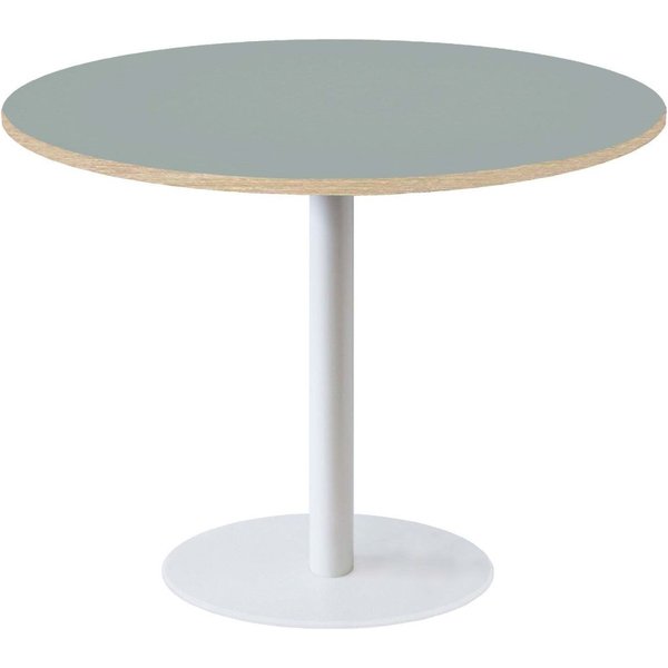 Tavolo Roma XL rotondo base bianco - laminato tinta unita RestooTab; 75x120 cm (HxØ); grigio/marrone; rotonda