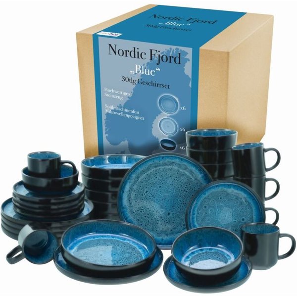 CreaTable Service combiné 30 pièces Nordic Fjord; bleu