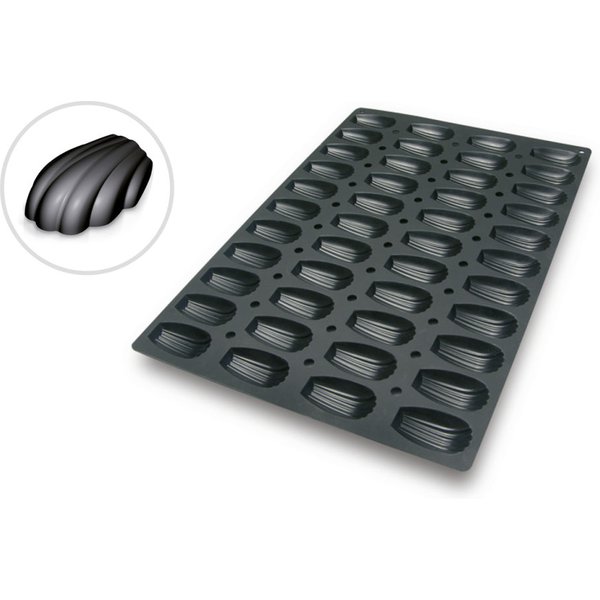 Schneider Moule à pâtisserie en silicone Madeleine; 3.2 cl, 60x40x1.8 cm (LxlxH); noir