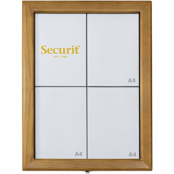 Espositore per menu LED A4 Classic - 4 facciate Securit; 53x8.6x68.5 cm (LxPxH); marrone