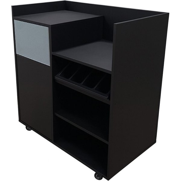 Desserte basse Otalys Monte avec poubelle et range-couverts, noir Ligne CHR; 58.9x118.5x110 cm (lxHxP); noir