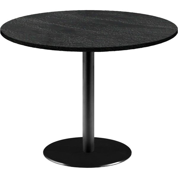 Table Rome XL ronde - décors bois & unis RestooTab; 75x120 cm (HxØ); noir; rond(e)