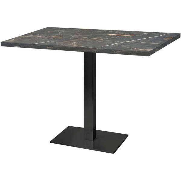 Table Milan rectangulaire - décor pierre ou bois RestooTab; 120x70x75 cm (LxlxH); Plateau gris taupe, Structure noir; rectangulaire