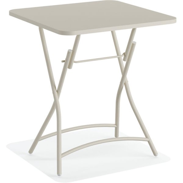 Table pliante en métal Breeze Feros; 60x60x74 cm (LxlxH); beige