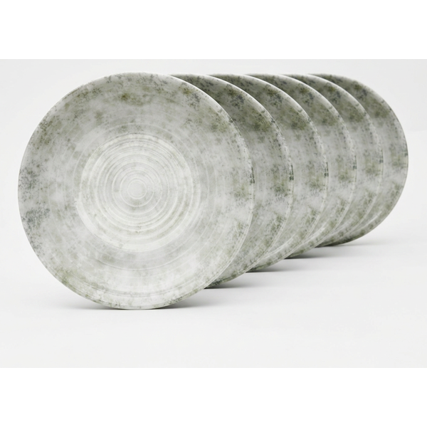 6x van Well Piatto fondo Korfu; 650 ml, 21.5x21.5x21.5x5 cm (LxLxØxH); grigio; rotonda; 6 pz. / Pacco