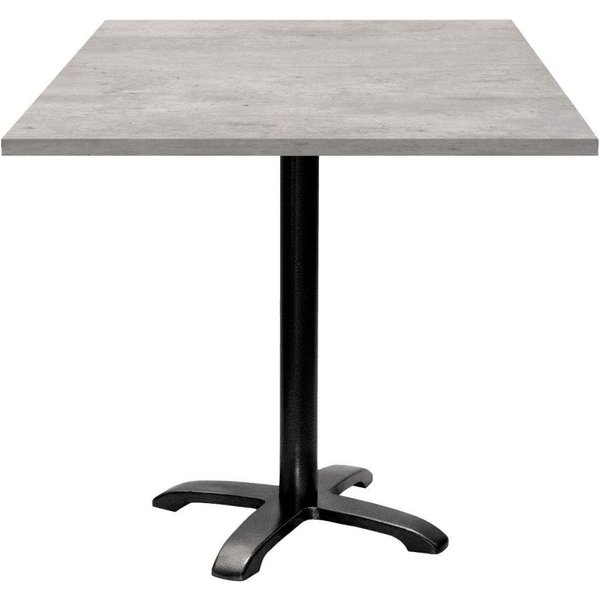 Tavolo Bazila quadrato - laminato pietra RestooTab; 70x70x74 cm (LxLxH); Piano tavolo grigio/cemento, struttura nero; quadrata