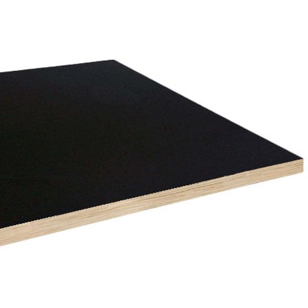 Plateau de table rectangulaire, décor uni, chant aspect bois RestooTab; 160x80 cm (Lxl); noir; rectangulaire
