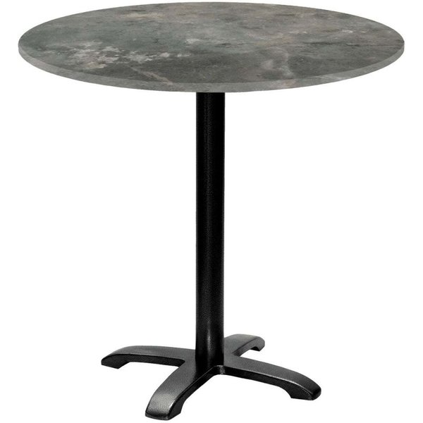 Tavolo Bazila rotondo - laminato pietra RestooTab; 74x80 cm (HxØ); Piano tavolo grigio pietra, struttura nero; rotonda