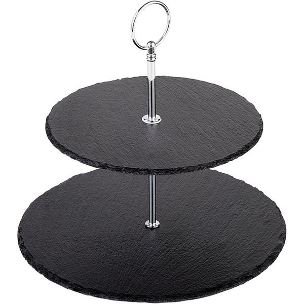 APS Etagere 2 piani; 25x24 cm (ØxH); nero; rotonda