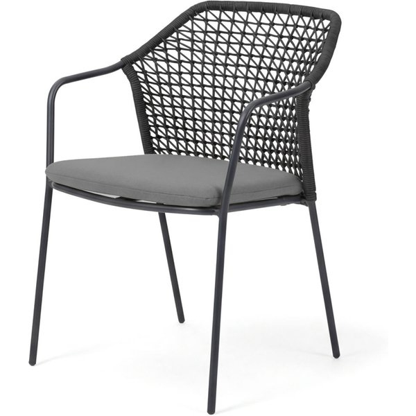Fauteuil empilable Burano Barths; 58.5x60x83.5 cm (lxPxH); anthracite; 4 pièce(s) / Lot