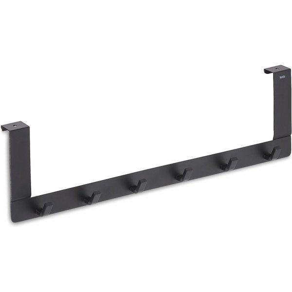 kela Appendiabiti da porta a 6 ganci Colgar in metallo; 13x2.5x2.5 cm (LxPxH); nero