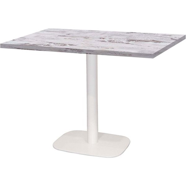 Tavolo Round rettangolare base bianco - laminato legno & tinta unita RestooTab; 120x70x75 cm (LxLxH); Piano tavolo quercia/bianco, struttura bianco; rettangolare