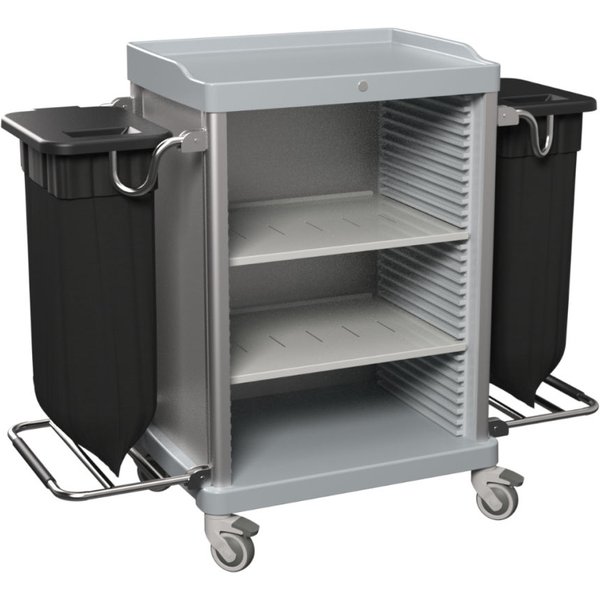 Pratico carrello housekeeping aperto V5 Grigio QUATRO; 142x110 cm (LxH); grigio
