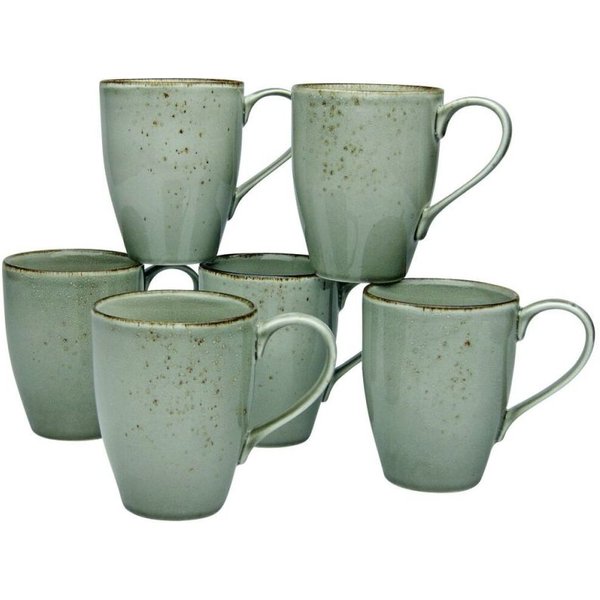 6x CreaTable Set mugs 6 pièces Nature Collection ; 30 cl, 8.5x11 cm (ØxH); gris taupe; rond(e); 6 pièce(s) / Lot