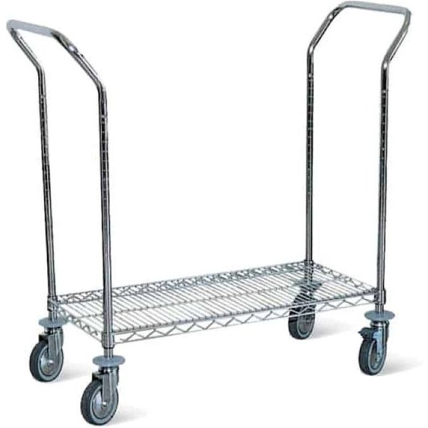 Robusto carrello di trasporto a un livello 120 x 60 QUATRO; 152x45x109 cm (LxPxH); argento