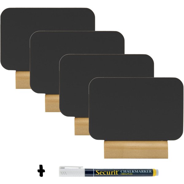 Set da 4 mini lavagnette da tavolo Securit; 9x7.5 cm (LxH); nero