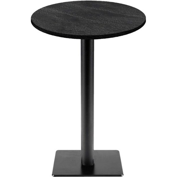 RestooTab Mange-debout Milan-T rond - décors bois & unis; 113x60 cm (HxØ); noir; rond(e)