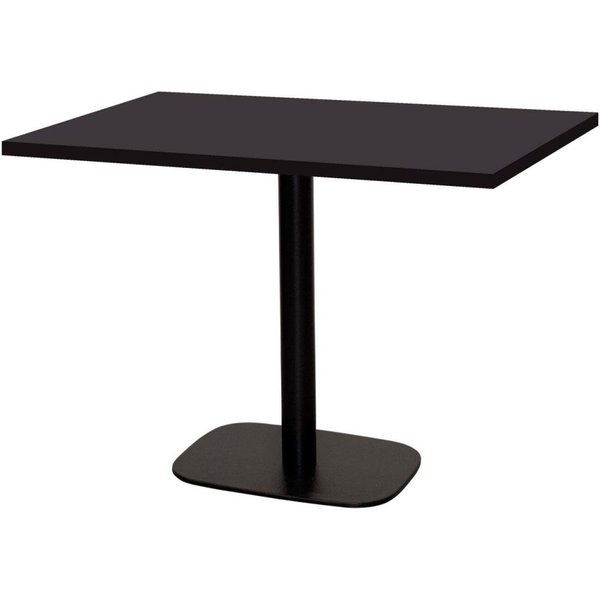 Table Round rectangulaire - décor pierre ou bois RestooTab; 120x70x75 cm (LxlxH); Plateau noir, Structure noir; rectangulaire