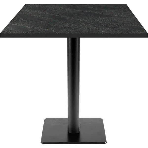 Tavolo Milano-T quadrato - laminato legno & tinta unita RestooTab; 70x70x75 cm (LxLxH); nero; quadrata