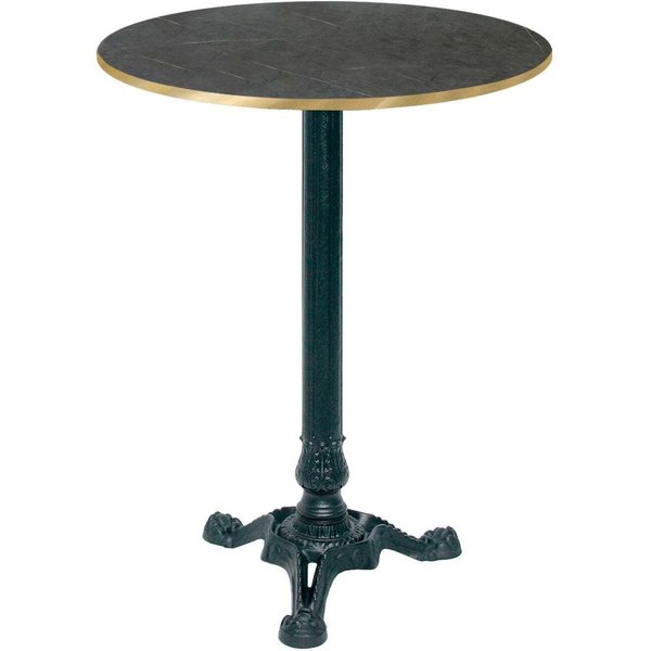 Mange-debout Bistrot rond - chant couleur laiton RestooTab; 60x60x113x60 cm (LxlxHxØ); noir/gris foncé/laiton; Structure noir; rond(e)