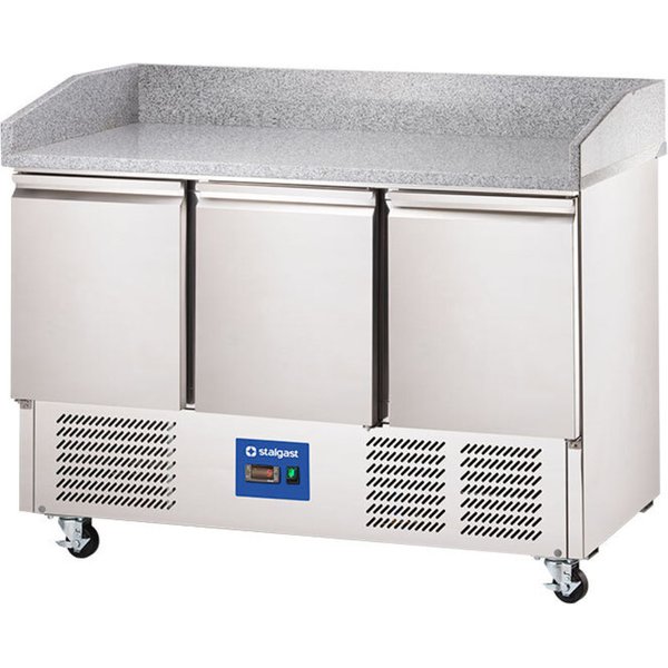 Stalgast Table à pizza en inox avec 3 portes GN 1/1, série Starline; 140x112x70 cm (lxHxP); argenté