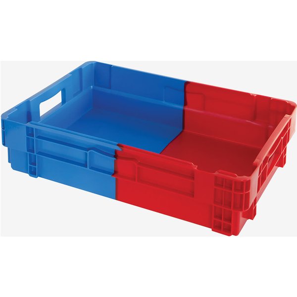 GILAC Bac plein empilable et emboîtable bicolore bleu/rouge; 25 l, 60x40x14.4 cm (LxlxH); bleu