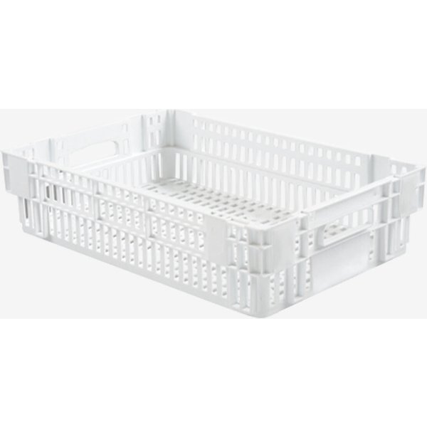 GILAC Caisse ajourée empilable et emboîtable - 27 L; 27 l, 60x40x14.6 cm (LxlxH); blanc
