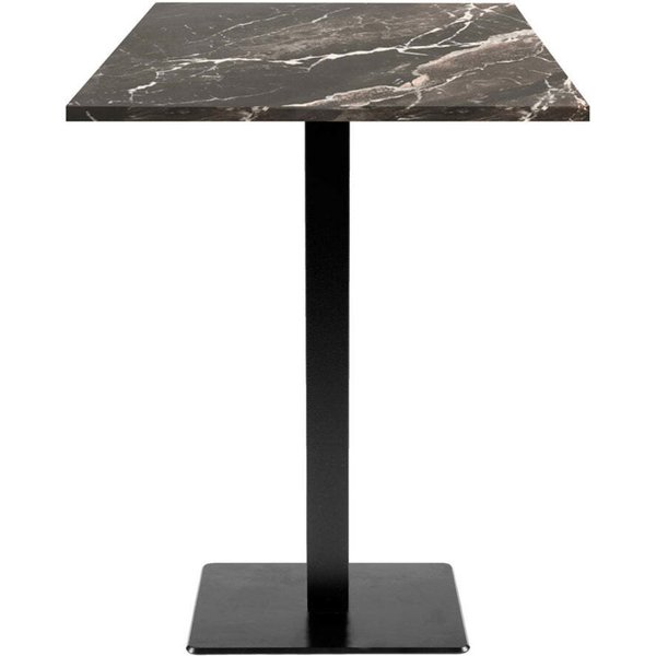Mange-debout Milan carré - décor pierre ou bois RestooTab; 60x60x113 cm (LxlxH); Plateau noir, Structure noir; carré(e)