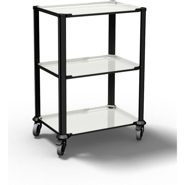 Carrello multifunzionale versatile a 3 ripiani QUATRO; 76x53x90 cm (LxPxH); bianco