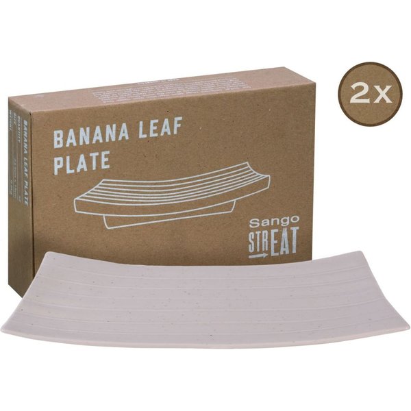 Banana Leaf 2 pièces STREET FOOD CreaTable; 24x15x3 cm (LxlxH); crème; rectangulaire; 2 pièce(s) / Lot