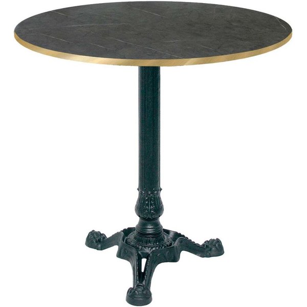 Table Bistrot ronde - chant couleur laiton RestooTab; 70x70x75x70 cm (LxlxHxØ); noir/gris foncé/laiton; Structure noir; rond(e)
