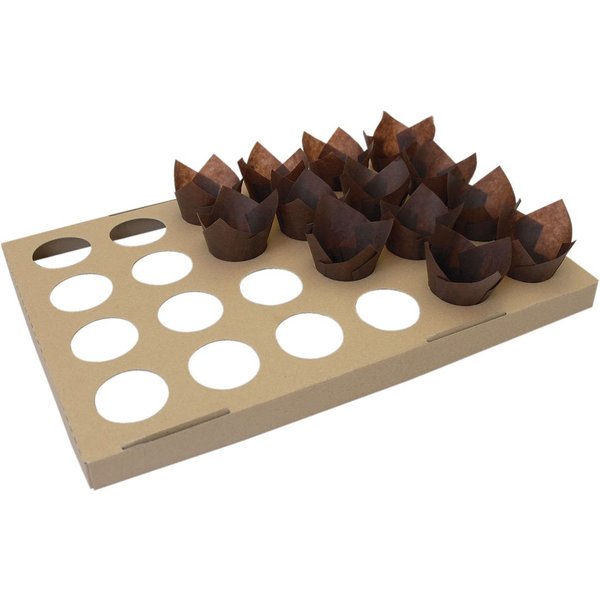42x Schneider Stampi per muffin compositi Tulipano; 58x39x3.5 cm (LxLxH); marrone; 42 pz. / Pacco