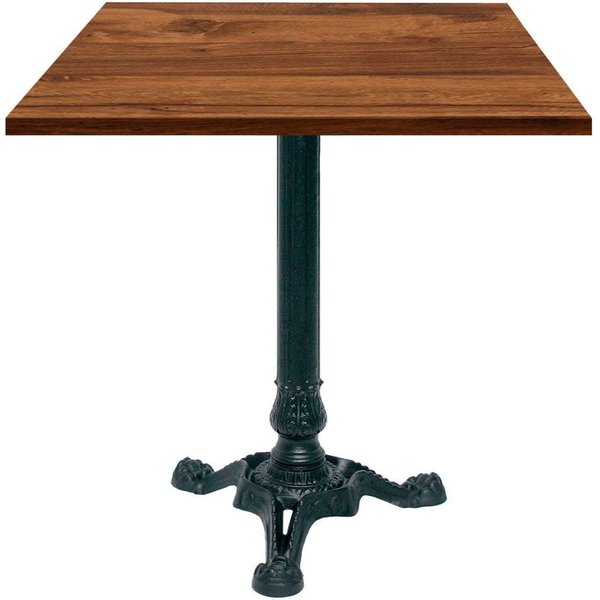 Table Bistrot carrée - décor pierre ou bois RestooTab; 70x70x75 cm (LxlxH); chêne teinté wengé; Structure noir; carré(e)