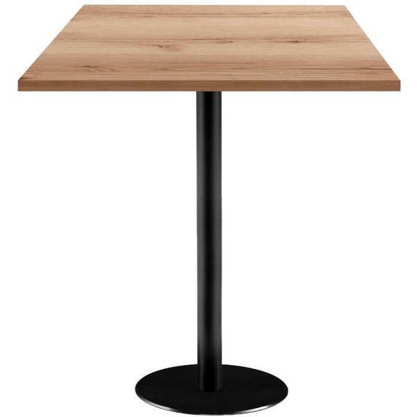 Tavolo alto Rome quadrato - laminato legno RestooTab; 70x70x113 cm (LxLxH); Piano tavolo quercia/naturale, struttura nero; quadrata