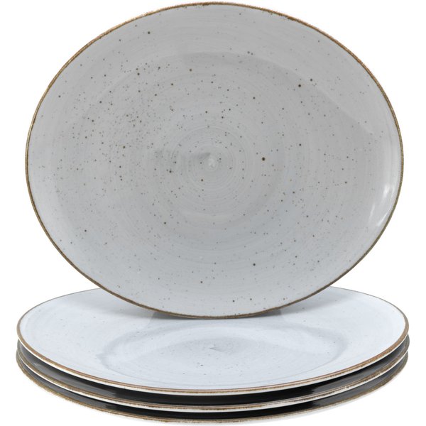 4x CreaTable Vintage Nature stone - piatto da bistecca 4 pz; 30.5x26x2.5 cm (LxLxH); grigio; 4 pz. / Pacco
